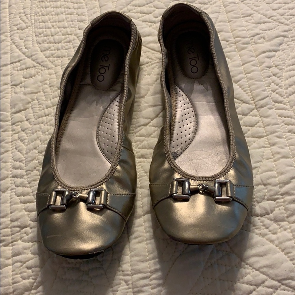 Me Too 9 LUCKY Gold Ballet Flats
